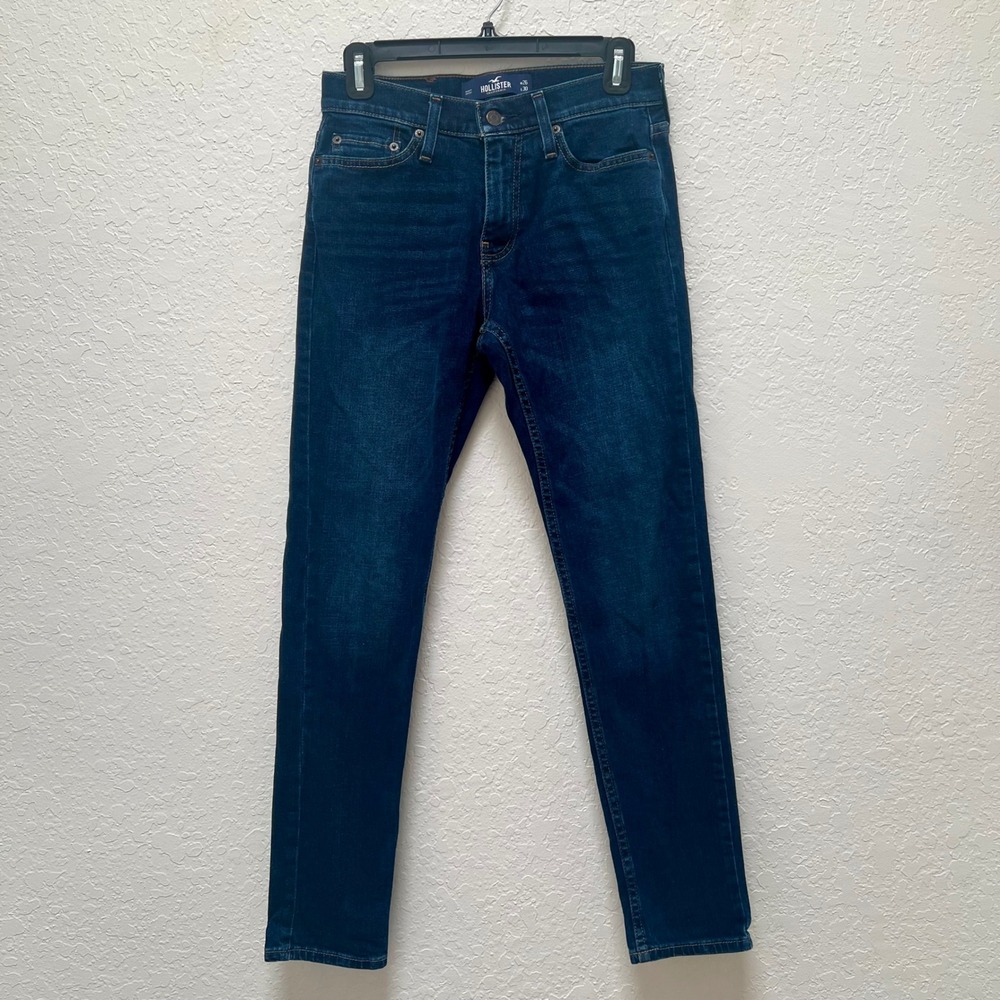 Hollister Epic Flex Skinny Jeans Mens 27x29 Dark Wash Indigo Denim Pants Peppy